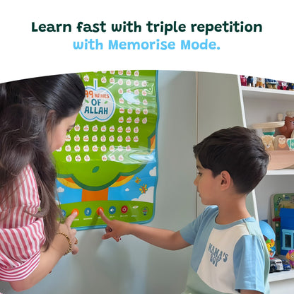 99 Names of Allah Interactive Audio Mat & Wall Art | Learn About All 99 Names of Allah with Stories & Memorisation Function | A beautiful Ramadan and Eid gift for loved ones