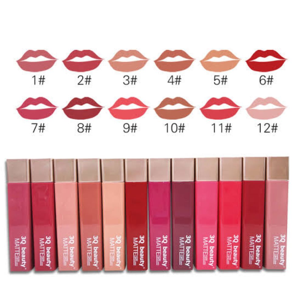 3Q Beauty Lip Gloss Mat Ultra HD 12PCS Tray