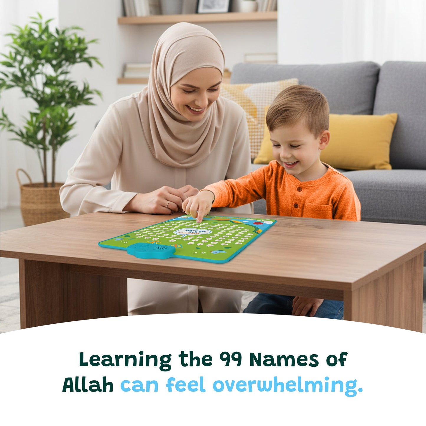 99 Names of Allah Interactive Audio Mat & Wall Art | Learn About All 99 Names of Allah with Stories & Memorisation Function | A beautiful Ramadan and Eid gift for loved ones