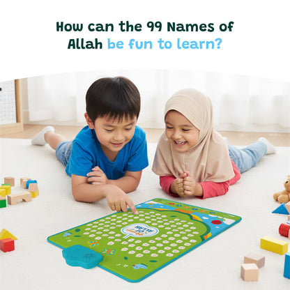 99 Names of Allah Interactive Audio Mat & Wall Art | Learn About All 99 Names of Allah with Stories & Memorisation Function | A beautiful Ramadan and Eid gift for loved ones