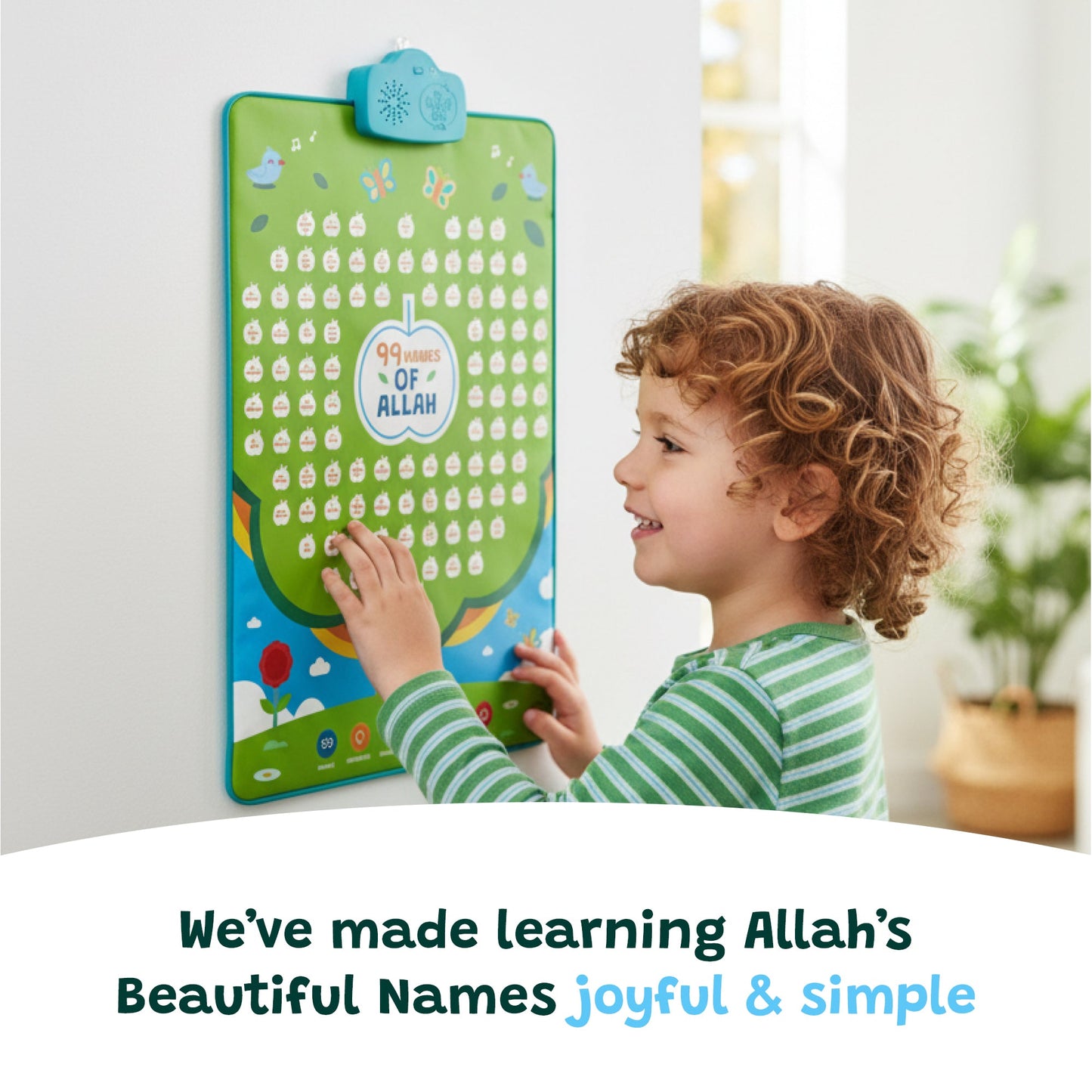 99 Names of Allah Interactive Audio Mat & Wall Art | Learn About All 99 Names of Allah with Stories & Memorisation Function | A beautiful Ramadan and Eid gift for loved ones