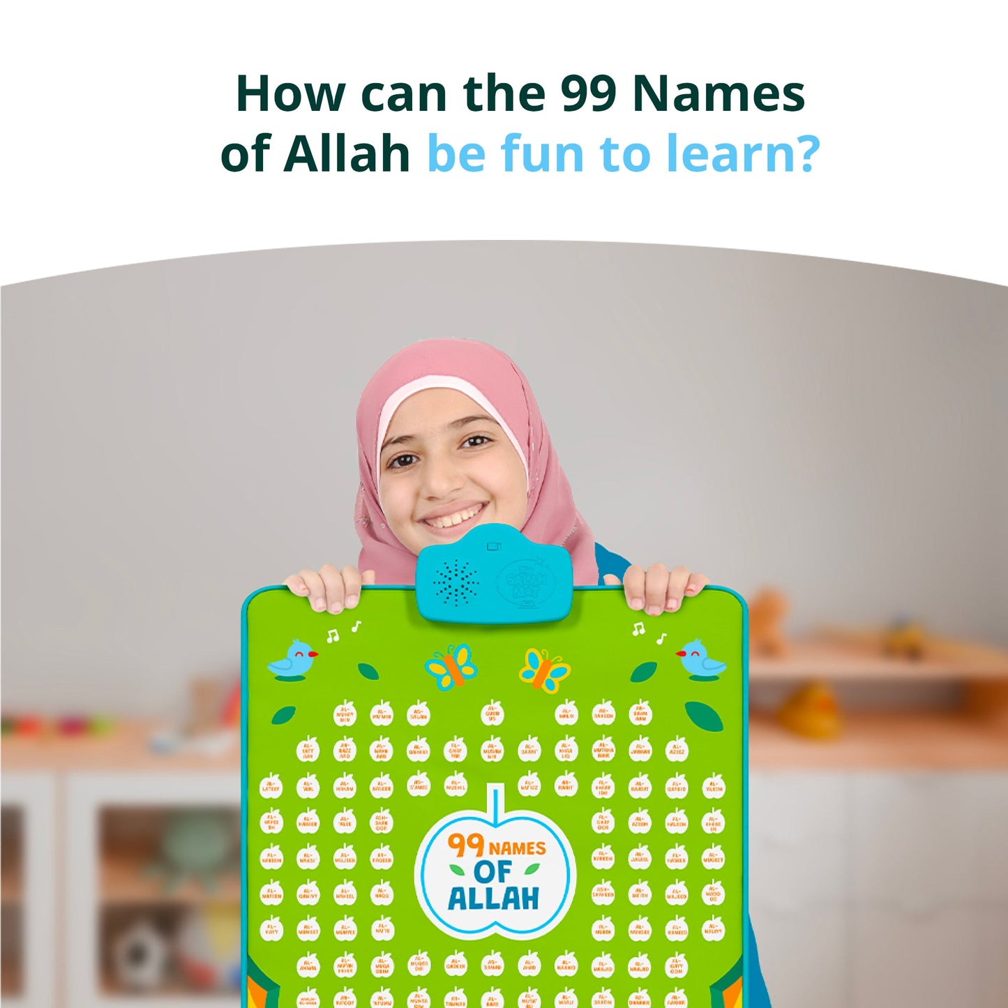 99 Names of Allah Interactive Audio Mat & Wall Art | Learn About All 99 Names of Allah with Stories & Memorisation Function | A beautiful Ramadan and Eid gift for loved ones