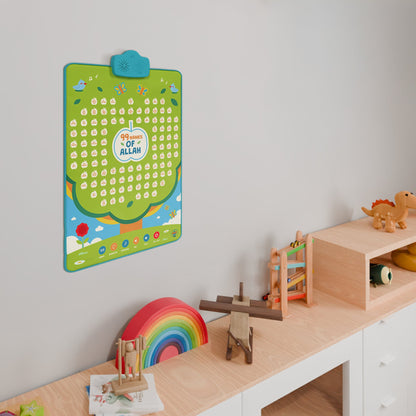 99 Names of Allah Interactive Audio Mat & Wall Art | Learn About All 99 Names of Allah with Stories & Memorisation Function | A beautiful Ramadan and Eid gift for loved ones